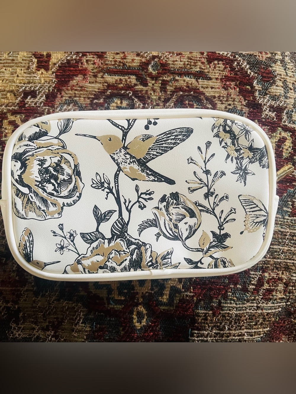Exclusive Floral & Hummingbird Cosmetic Pouch